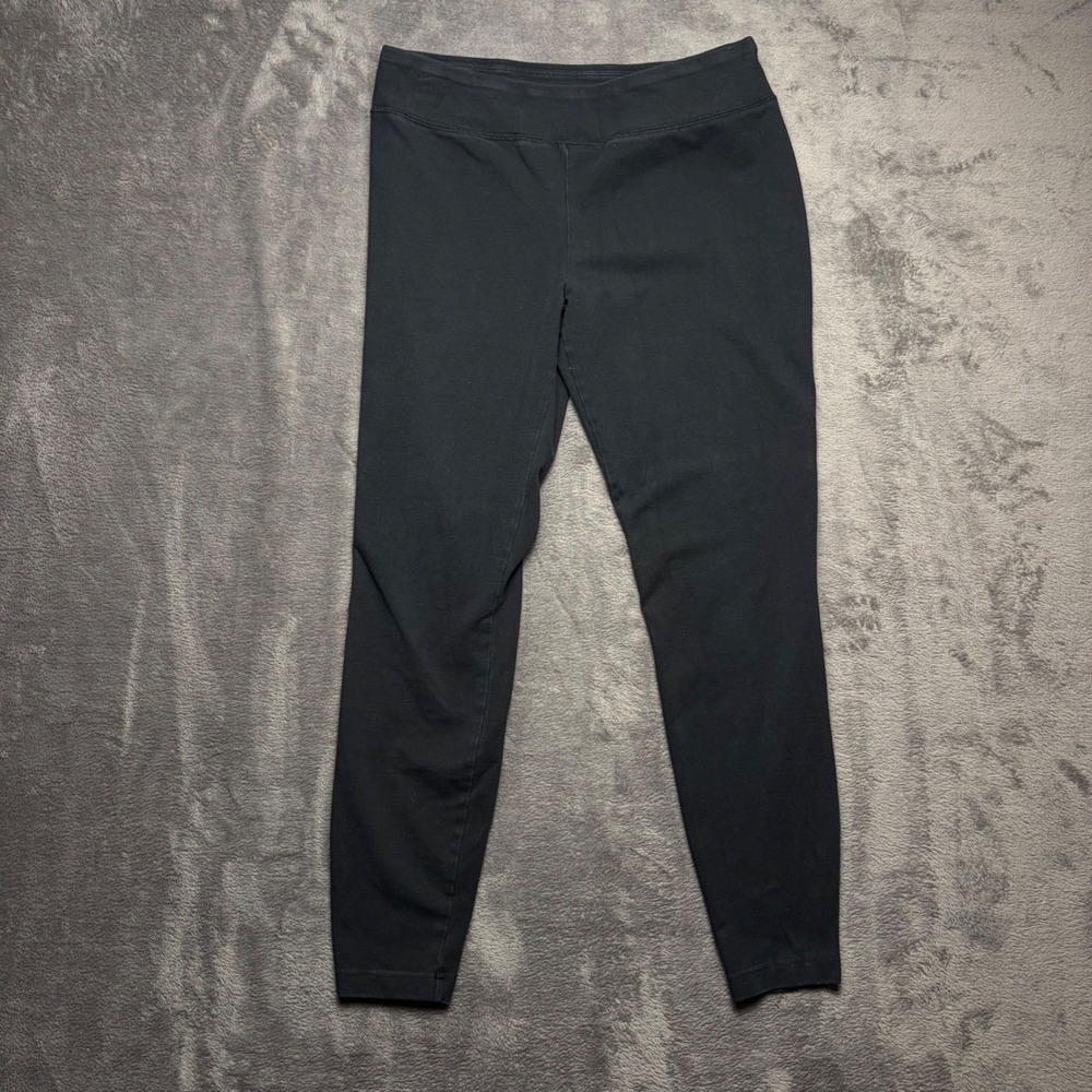 Eddie Bauer Leggings Womens 30 Black Activewear Tapered Stretch Cotton Blend